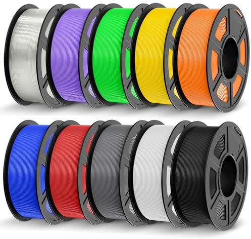 JAYO PLA+ Filament 1.75mm 11KG (1.1KG * 10 Spule), PLA+ 3D Drucker Filament, Neatly Wound, für FDM 3D Drucker (Schwarz, Weiß, Grau, Rot, Blau, Grün, Gelb, Transparent, Lila, Orange)