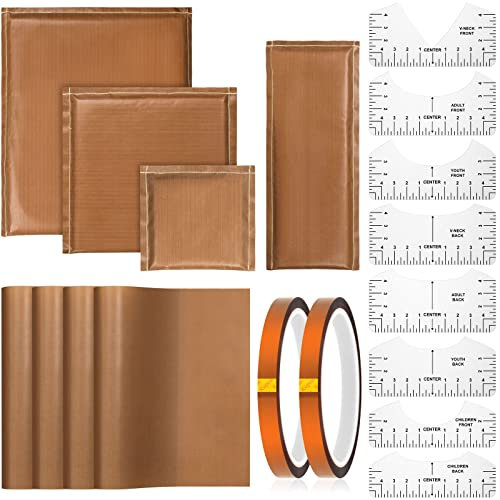 Tatuo 4 Stück Hitzepresskissen, 4 Größen, Wärmepresse, 4 Wärmepresse, Kissenmatten-Set, 2 Stück, hitzebeständiges Klebeband, Hitzepresse, Sublimationsprojekte