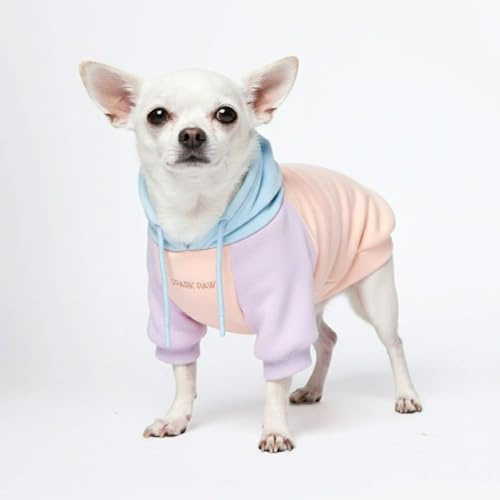 Spark Paws Hunde-Kapuzenpullover – Premium-Qualität, butterweich, hervorragender Komfort und Passform, beruhigende Fleece-Innenseite, geeignet für alle Rassen - Cotton Candy - S