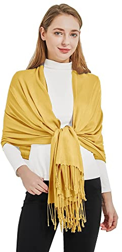 RonFoxi Pashmina Schal Damen Stola, Brautjungfer Hochzeitsschale, Schultertuch für Abendkleider & Hochzeit - Weich & Elegant Umschlagtuch mit Fransen - Gefühl für Ganzjahr