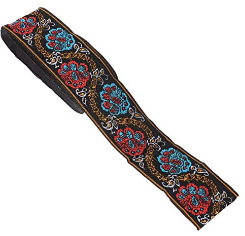 MAGICLULU 1 Rolle Ethnisches Band Gitarrengurt Aus Jacquard Jacquardband Mit Pasley-muster Stickerei-stoff Ethno-bandbesatz Mexikanischer Stoff Stoffbesatz Lieferungen Polyester Spitze