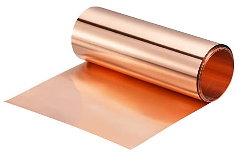 sourcing map Copper Sheet Roll 3500mm x 100mm x 0.05mm, 99.9% Pure Copper Strip 4 x 11.5ft 24 Gauge Copper Flashing Metal Foil Plate for Electricity DIY Projects (Multiple Sizes)