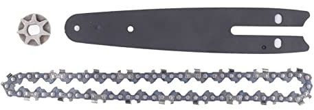 Hztyyier Mini-Kettensägen-Kettensatz, 1/4 Zoll, 230 mm, Hochharter Stahl, Ergonomisches Kettenrad, Kettensägen-Führungsplatte, Zubehör für Elektrische Kettensäge