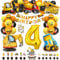 Bluelves XXL Bagger Deko Kindergeburtstag 4, Baustellen Geburtstagdeko Junge 4 Jahre, BAU Party Dekoration, Baustelle Luftballons Geburtstag mit Happy Birthday Banner