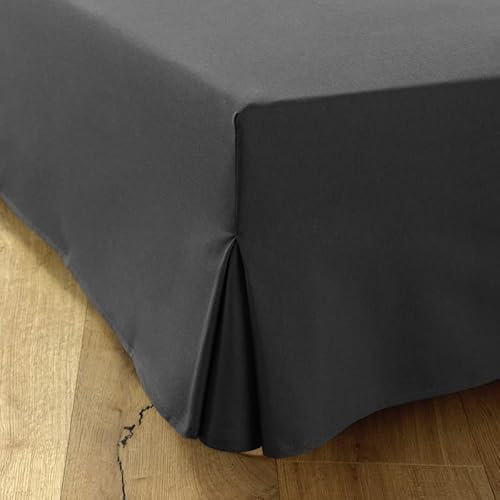 Betthusse 90x200 Asphalt – Mit 4 Seiten von 30 cm für Bett 90 x 200 cm – Bettrock 90 x 200 cm – Schutz für Lattenrost 90 x 200 – Bezug für Lattenrost 90 x 200 cm – Bettgestell