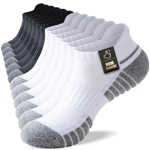 SockWaddles Sneaker Socken Herren Damen, Sportsocken mit Gepolstert,Sneakersocken Atmungsaktive Baumwolle Kurze Laufsocken 35-38 39-42 43-46 47-50, Unisex, 6 Paar