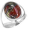 Jeweloporium Mehrfarbig Real Drachenblut-Jaspis 925 Silber Ringe für Damen mit Stein Cocktail Silber Ringe Größe 58(18.5) Halloween Geschenk viktorianisch Schmuck