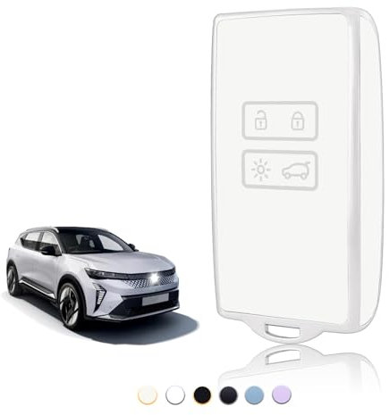 TOOMUME Coque Clé, Etui Cles Étui Clés Carte Adapté pour Renault Scenic 4 Megane Talisman Koleos Kadjar Clio Captur Espace Zoe Dacia Duster, Couvre Clef Cache Cle Voiture Telécommande - Smart Key