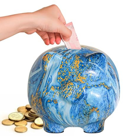 Guador Spardose,Sparschwein aus Keramik,Piggy Bank Münze,Personalisierte Spardosen,Bank Glücksschwein,Modern Sparbüchse,Kinder Münze Sparschwein