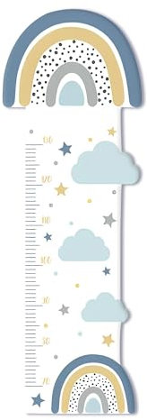 swook! Messlatten für Kinder personalisierbar mit Namen und eigenen Texten, Messlatte Kinder – Kinderzimmer Deko und Babyzimmer Deko, Messlatte für das Babyzimmer, 100cm – (Regenbogen Sternchen)