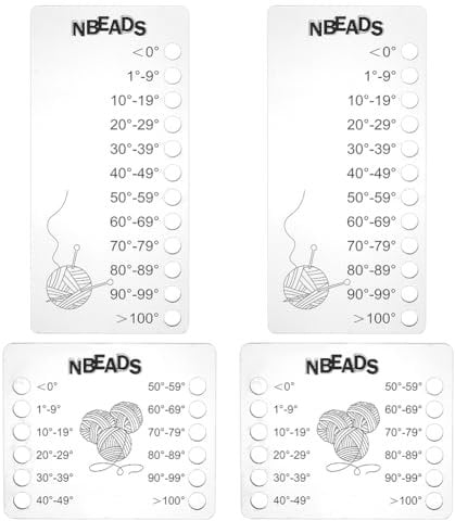 nbeads 4 Stk. Temperatur Decke Farbe Diagramme, Wiederverwendbar Stricken Temperatur Planer Wolle Schatten Organizer Karte für Fadenhäkelprojekte Handgemachte Geschenke, Schwarz