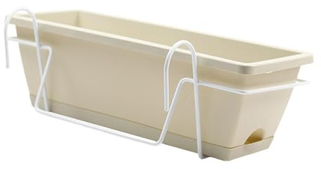 Ronyme Macetero con barandilla para Exteriores, Juego de Soportes para Colgar en balcón y macetero, decoración del hogar, Maceta para Porche, Patio, Interior, Estante de Hierro
