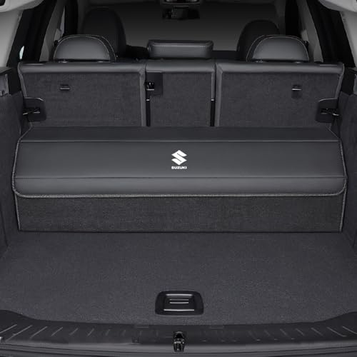 OZQWYF Auto Kofferraum Aufbewahrungsbox für Suzuki Jimny FJ 1998-2018 Faltbarer Organizer Wasserdichter Emblem Kofferraum Tasche Zubehör,Black