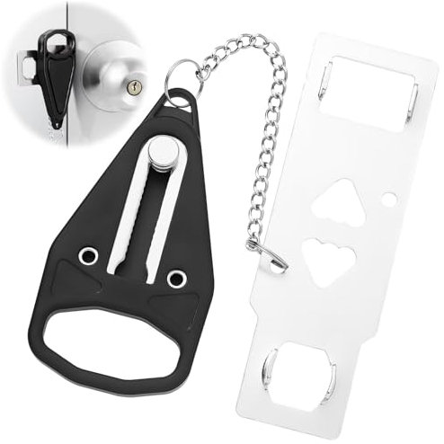 Portable Door Lock, Tragbares Türschloss für Tür Tuer Sicherheit Türsicherung Reiseschloss Portable mit Einfacher Lochloser Installation Zusätzlicher Schutz für Haus Hotel Reisen Anti-Diebstahl