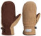 Harssidanzar Damen Winter Lederhandschuhe Outdoor Warm Fleece Thinsulate gefüttert Skifahren Fäustlinge SL020EU,Kamel/Dunkelbraun,Größe XS