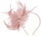 Ladies Fascinator Wedding Hat,Headdress Feather Mesh Hair Accessories Faux Flowers Head Flowers Retro Fascinators Hat Flower Mesh Ribbons Feathers On A Headband Wedding Prom Women Girls(Peach Pink)