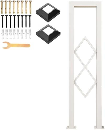 U-FöRmiger Treppenhandlauf, HandläUfe Aus Schmiedeeisen, Dekoratives GeläNder, Sicherheits-StüTzstangen FüR Flure Mit Rutschfestem Profil Mit Rautenmuster,Weiß,3FT/90CM