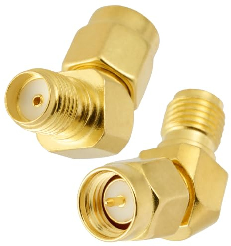 Vecys 2 Stück SMA Stecker auf Buchse 135° Antennenadapter 50 Ohm SMA Stecker zu Buchse Hochfrequenz RF Koaxial Adapter für Antenne WiFi Wireless Gerät Ausrüstung Signalprüfung