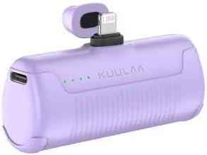 Kuulaa Mini Batterie Externe pour iPhone 4500 mAh, Mise à Niveau 12W PD Charge Rapide, Petite Batterie Externe Compatible avec iPhone 14/14 Pro Max/13 Pro/13/12/11/XS/XR/8/7/6 - Violet