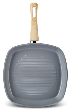KARACA Swiss Crystal 28 cm Grill Pan Cream - Non-Stick Grill Pan for Cooking, Stylish and Durable