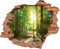 DesFoli Wandtattoo Wald Natur Bäume - verschiedene Rahmentypen DW000190 Farbe Roter Stein Quadratisch, Größe 85 cm x 70 cm