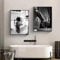 XBTYKPB Vintage-Drucke mit Frau in der Badewanne, schwarz-weiße Frau, Leinwandbilder, Gemälde, Mädchen, Poster für Badezimmer, Toilette, Wanddekoration, 40 x 60 x 2 cm, rahmenlos