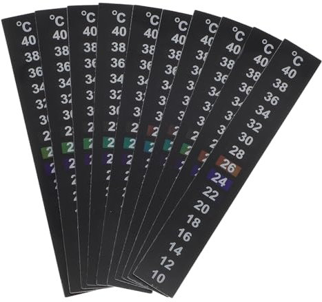 KOMBIUDA 10 pièces Autocollants de Thermomètre pour Aquarium de Liquide Décoration Pratique pour Réservoirs à Poissons Adhésifs Auto Collants sans Piles Durable et