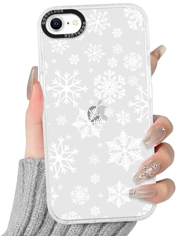 Phoona Weihnachten Handyhülle für iPhone 8/SE 2022/7/SE 2020 Hülle 4.7,Aesthetic Muster Design Weiche Transparent Silikon Schutzhülle Kratzfeste Stoßfest Bumper Christmas Case,Mädchen,Schneeflocke C