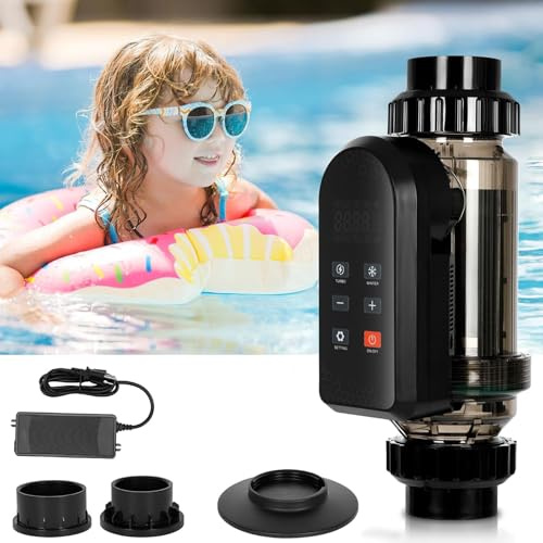 Clorador de Agua Salada para Piscinas, Generador de Cloro Salino con Celda de Titanio, Autolimpiable y Control APP, para Piscinas de Hasta 60.000 Galones, IPX5, para Piscinas Elevadas,40g/h
