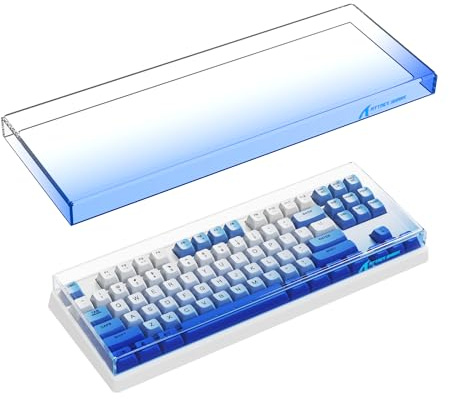 ATTACK SHARK Clear Acrylic Keyboard Dust Cover Waterproof Cover for 87 Keys Gaming Keyboard,12.9 * 5 * 0.9in,Compatible with Size Below 87 Keys,Anti-Knock Keyboard Cover-Blue