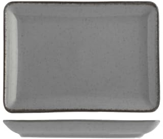 H&H Set 6 Piatti Rettangolari in Porcellana Grigio 13x18 cm – Linea Pearl – Eleganti Piattini da Portata per Antipasti, Finger Food, Dessert – Lavabili in Lavastoviglie