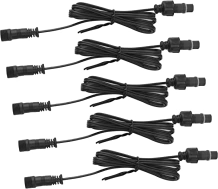 Hamwesh Decklicht-Verlängerungskabel, Wasserdicht, Männlich, Weiblich, Stecker für Gartenleuchten Im Freien, 5 Stück, 3,3 Fuß, Plug-and-Play