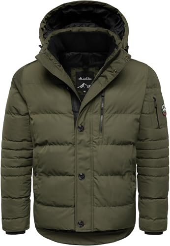 Amaci&Sons Herren Gefütterte Winter Jacke für Männer mit Kapuze 9135