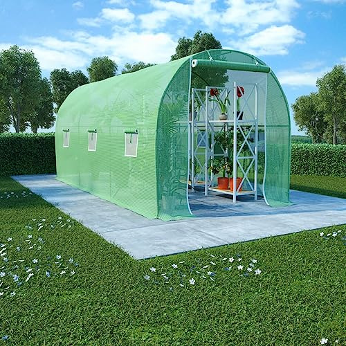 Mokuyary Serre 9 m² 4,5 x 2 x 2 m Serre de jardin culture fleurs et légumes