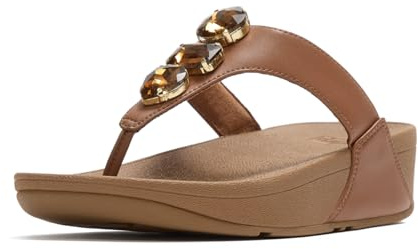 Fitflop Lulu Ultra-Jewel Toe-Post Polyurethan Damen Tiefe Bräunung Sandalen