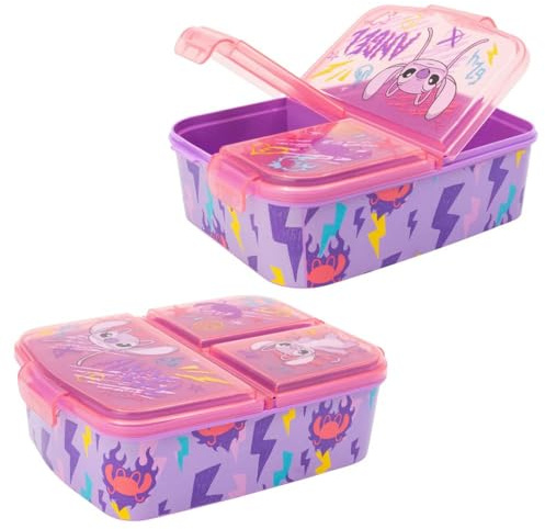 Stor Brotdose Angel | 3 getrennte Fächer | Stitch Lunch to Go | Vesper Dose