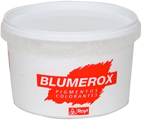 Rayt 884-81 Blumerox Pigmento en polvo para interiores y exteriores. Colorante para cemento blanco o gris, cal y yeso. Altísimo poder colorante. Pigmentos de primera calidad. Color BLANCO 01. 750 gr