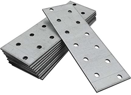 OMIDEAS 10 x Placas Perforadas (120 x 40 x 2) Placas de Unión Planas de Acero Placa de montaje Soporte de fijación Galvanizado