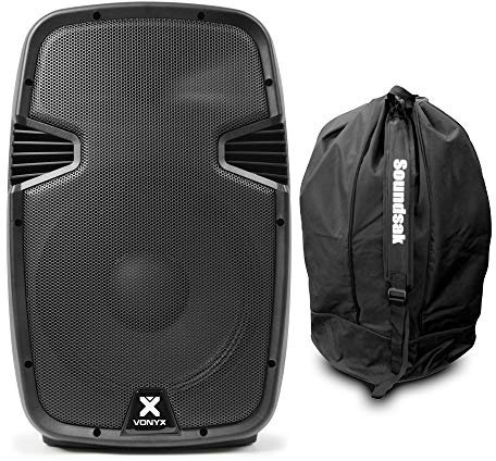 VONYX SPJ1200ABT 12 Bluetooth Active Speaker with Speaker Bag - Portable PA System, Built-in Amplifier, Wireless Streaming, Perfect for DJs, Live Music, and Events