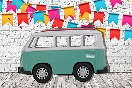 Photocall Coche Furgoneta Turquesa Lateral Eventos o Celebraciones | Medidas 2,00 m x 1,36 m | Fiestas Celebraciones | Photocall con Peanas para un Mejor Apoyo | Pegasus Light Force