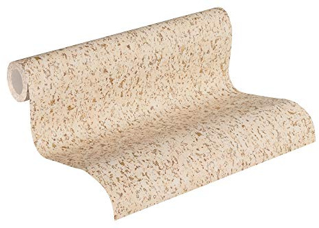 A.S. Création Vliestapete Neue Bude 2.0 Edition 2 Tapete Used Glam in Kork Optik 10,05 m x 0,53 m creme metallic braun Made in Germany 373898 37389-8