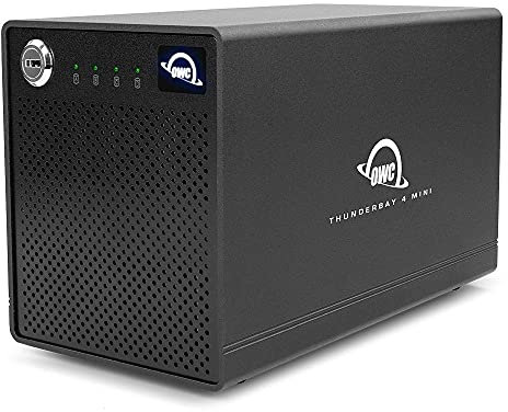 OWC ThunderBay 4 mini (4TB) External Thunderbolt Storage with SoftRAID XT for 2.5 SATA Drives, 2 Thunderbolt 3 Ports, for Mac and Win PC, RAID 0/1/4/5/1+0