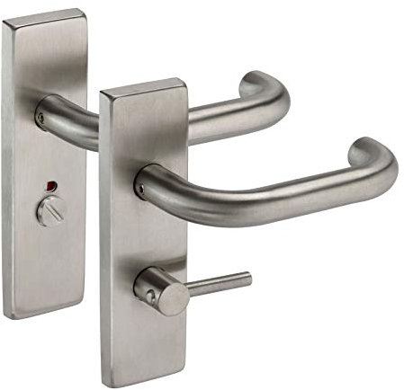 Disabled Toilet Handles with Lock - Satin Stainless Steel