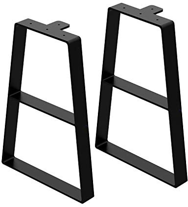 Orgerphy 40,6 cm schwarze Trapez-Metallbankbeine (2 Stück), robuste Möbelbeine für Bank, Mertal Tischbeine, Schrauben und 4 Gummi-Bodenschutz, moderne Schreibtischbeine Möbelbeine