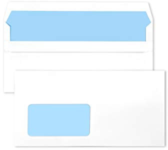 Netuno 1000 Brief-Umschläge din lang mit Sichtfenster links lange Fensterumschläge selbstklebend 110x220 mm 75g Briefhüllen DL Brief-Umschlag Fensterumschlag Papierumschlag lang Innendruck