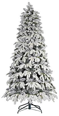 Mazzeo Albero di Natale innevato Pino Cipresso cm 240, folto e con Apertura a Ombrello