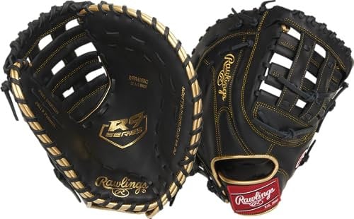 Rawlings Jungen R9FM18BG-3/0 Baseball-Handschuh, Modified Pro H Webband, 31,8 cm (12,5 Zoll), Schwarz/Gold, 12.5 inch
