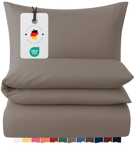 Carpe Sonno Mako Satin Bettwäsche 135x200 cm Uni – Mokka Baumwolle