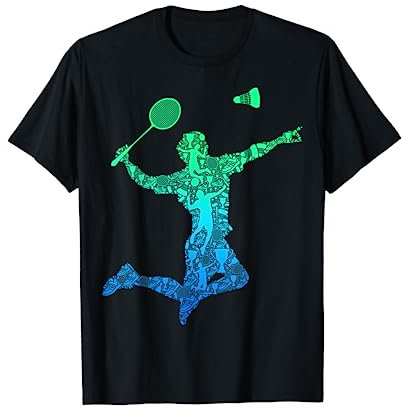 Badminton Federball Badmintonspieler Jungen Kinder Herren T-Shirt