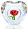 H&D HYALINE & DORA Crystal Red Rose Ornament, Glass Floral Flower Figurine Collectible with Rose Embedded in Heart Artwork, Blossom Paperweight for Home Wedding Decor Valentines Day Gifts For Her